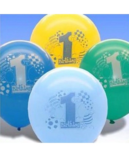 Ballonnen 1e verjaardag thema: blauwe ballonnen