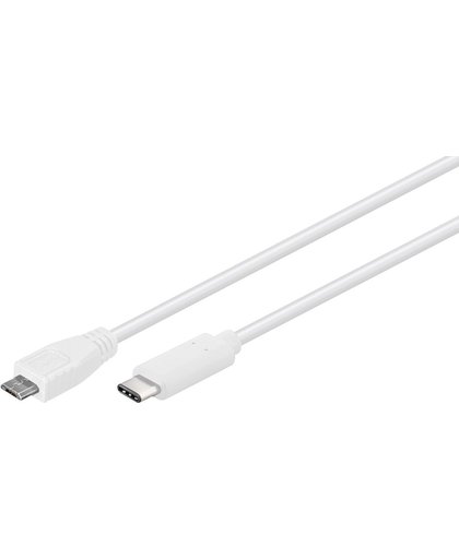 Microconnect USB3.1CAMIB1W 1m USB C Micro-USB B Mannelijk Mannelijk Wit USB-kabel