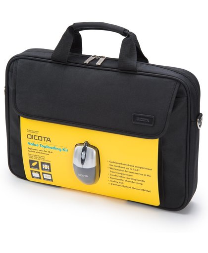 Dicota Value Toploading Kit 15.6 inch - Laptoptas / Zwart