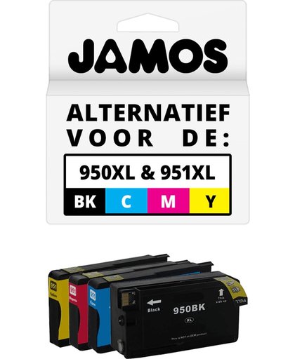 JAMOS® - Inktcartridges / Alternatief voor de HP 950XL Zwart & HP 951XL Kleuren Voordeelset