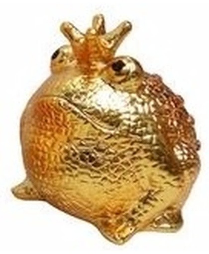 Spaarpot kikker koning goud 18 cm type 3