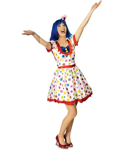 Clownskostuum met stippen voor vrouwen - Verkleedkleding - Maat L