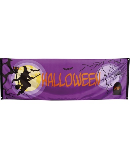8 stuks: Polyester banner Midnight moon - Halloween - 74x220cm