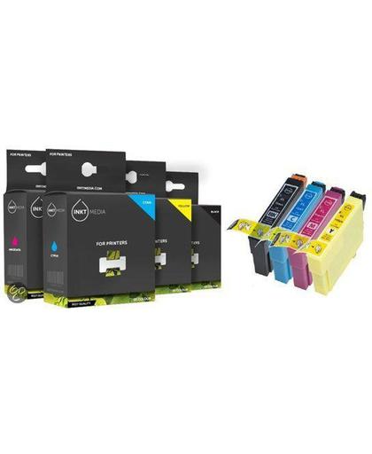 Inktmedia® - Inktcartridge - Alternatief voor T1816 4 pak 1x T1811 Zwart