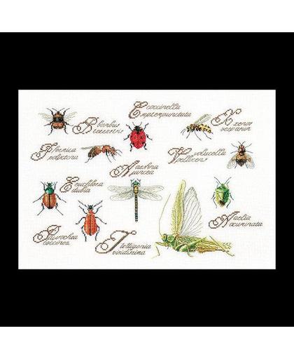 Thea Gouverneur Borduurpakket 3029 Insekten - Linnen stof