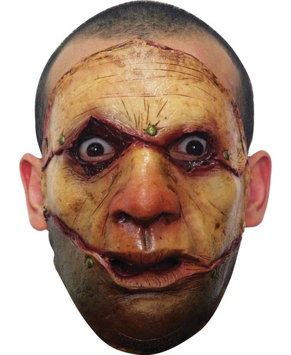 Masker van een moordenaar met een verscheurd gezicht voor volwassenen Halloween - Verkleedmasker - One size