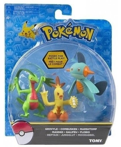 Pokemon Figure - Grovyle / Combusken / Marshtomp (3 Pack)