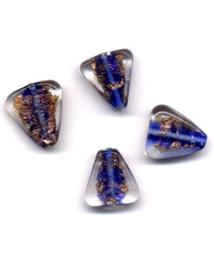 24 Stuks Hand-made Jewelry Beads - Driehoek - Transparant Blauw