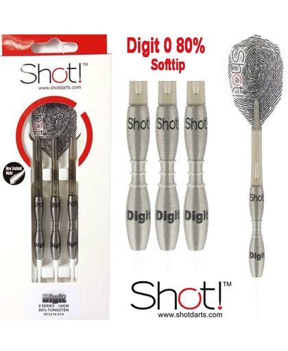Shot! Digit-0 90% 22 gram Softtip Darts
