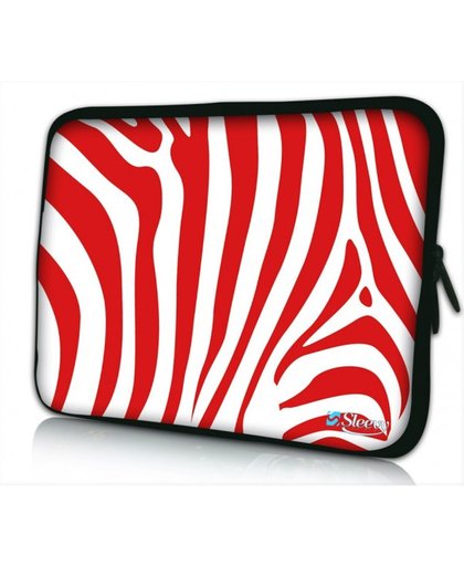 Laptop sleeve 11.6 inch rode zebraprint - Sleevy