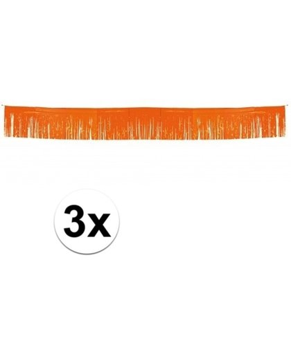 3x Oranje franje slinger 10 meter