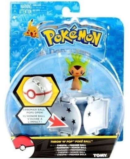 Pokemon Figure - Chespin + Premier Ball (Throw 'n' Pop)