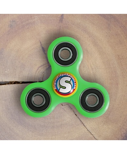 Groen ABS Fidget spinner | Merk: Original FidgetSpinner | Premium quality, Ultra smooth bearings | in mooi buideltasje | ADHD/Autisme tool