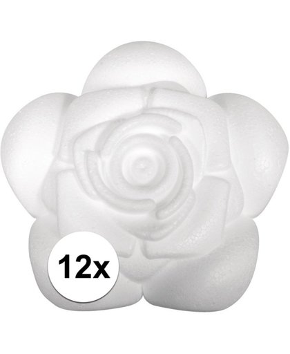 12 stuks Piepschuim rozen 11,5 cm - Styropor vormen