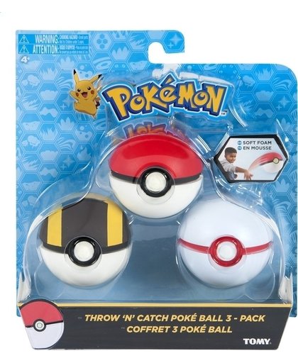 Pokemon - Throw 'n' Catch Pokeball 3 Pack