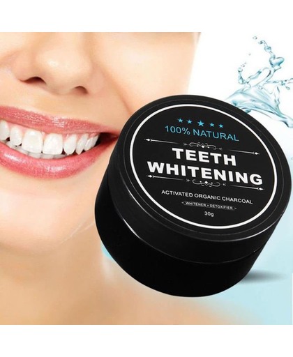 Natural Teeth Whitening - Merkloos - Activated Charcoal Tandenbleker