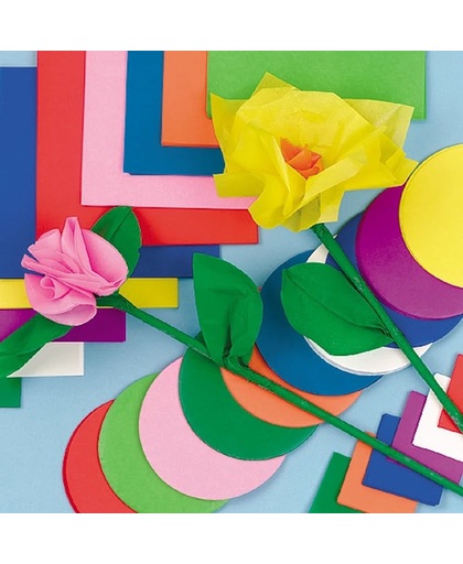 Voordeelpakket gekleurd vloeipapier/zijdepapier - knutselmateriaal voor kinderen en volwassen voor scrapbooking collage en knutselwerkjes (1440 stuks)