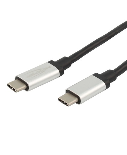 Ansmann 1700-0060 1m USB C USB C Mannelijk Mannelijk Zwart, Zilver USB-kabel
