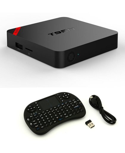 T95N Android TV Box 2/8GB + Rii i8 Draadloos Toetsenbord Zwart