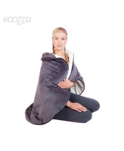 KooZzzi elektrische poncho - Warmte deken - Fleece deken