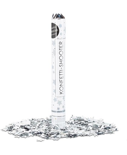 relaxdays confetti kanon zilver 40 cm ster confetti - confetti shooter voor oudejaarsavond
