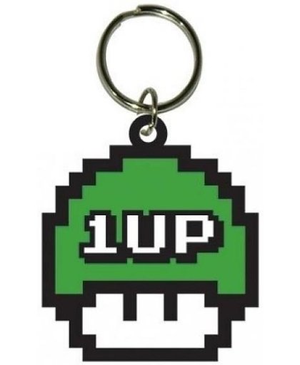 Nintendo Rubber Keychain 1-UP (8-bit style)