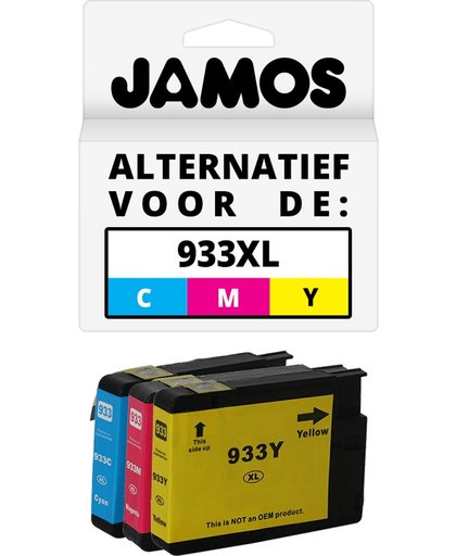 JAMOS - Inktcartridges / Alternatief voor de HP 933XL CMY Kleuren Voordeelset