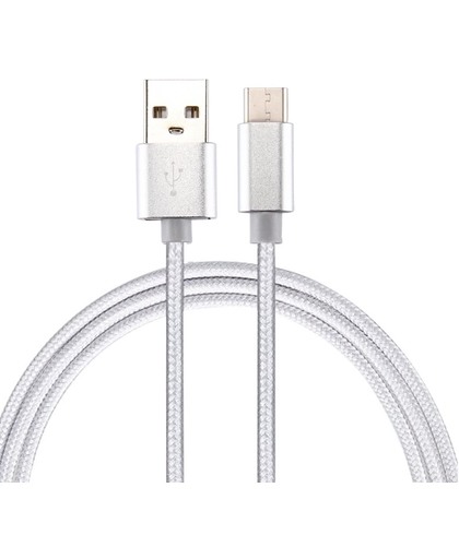 Mobigear USB-C Kabel Nylon 1 Meter Zilver