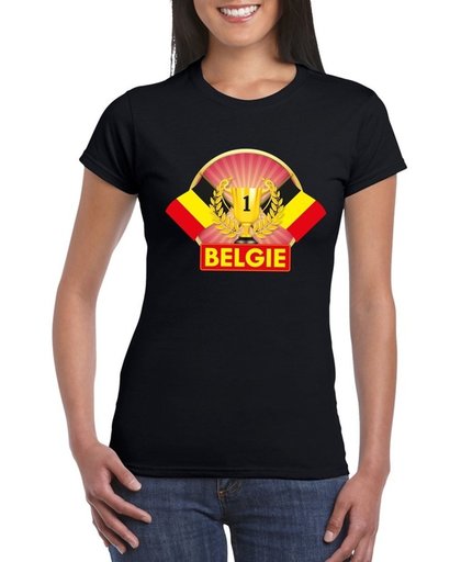 Zwart Belgie kampioen dames - Belgie supporter shirt M