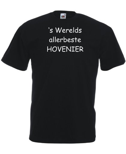 Mijncadeautje T-shirt - 's Werelds beste Hovenier - - unisex - Zwart (maat XXL)
