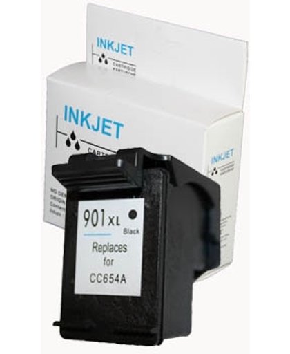 Toners-kopen.nl HP901XL alternatief - compatible inkt cartridge voor Hp 901Xl zwart met niveau-indicator wit Label