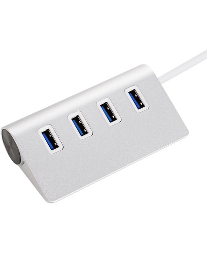 4 Poorten USB 3.0 Hub / Verdeler / Switch / Splitter - Zilver Kleurig