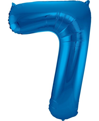 Folie ballon nummer 7 - blauw - 86cm