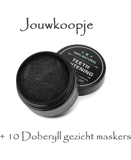 Tandenbleek activerende charcoal +10 Doberyll gezichtmaskers