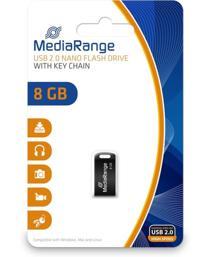 MediaRange Nano Flash Drive - USB-stick - 8 GB