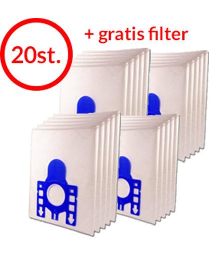 Stoza Philips S-Bag filterplus 3-D stofzuigerzak (20 stuks + 2 GRATIS filters) High performance