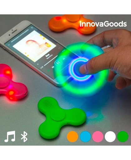 InnovaGoods Ledspinner met Luidspreker en Bluetooth Blauw