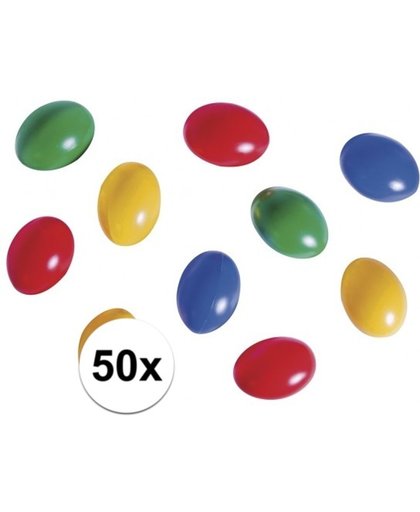 50x pasen versiering gekleurde plastic paaseieren