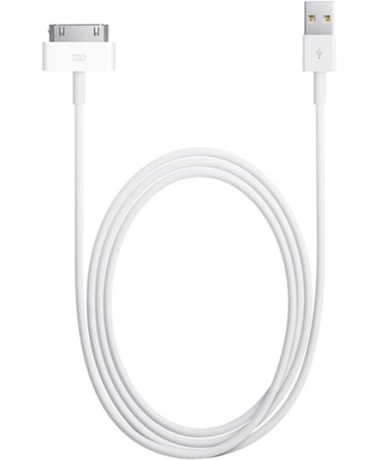 USB Laad- en Datakabel, Connector voor de Apple Iphone 4, Wit, merk i12Cover