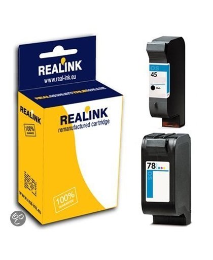 Merkloos - Inktcartridge - Geschikt voor HP 45 / 78 inktcartridges dubbelpak zwart en kleur (huismerk)