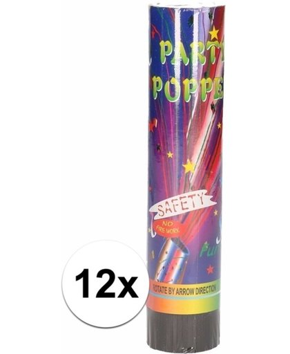 12x Party popper confetti 20 cm - confetti kanonnen