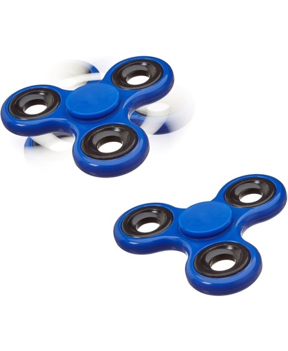 relaxdays 2 x Fidget Spinner - tri-spinner 58g hand spinner - anti-stress speelgoed blauw