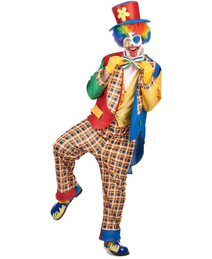 Kleurrijk clown kostuum voor mannen  - Verkleedkleding - One size