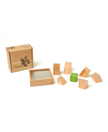 8 Piece Tegu Asterisk Magnetic Wooden Block Set Mahogany