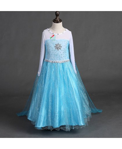 Prinses Elsa verkleedjurk sleep maat 98/104 - gratis staf - verkleedjurk (labelmaat 110)