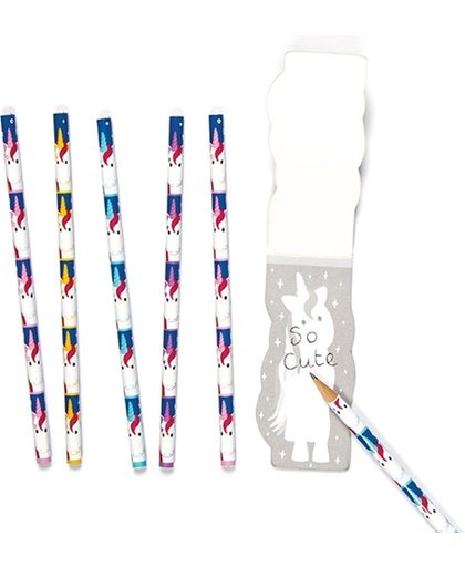 Regenboogeenhoorn potloden school set met potloden voor kinderen ideaal om cadeau te geven (8 stuks)