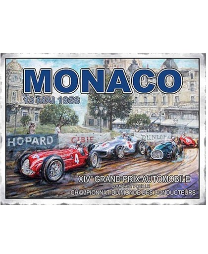 Grote muurplaat Grand Prix Monaco 30x40cm