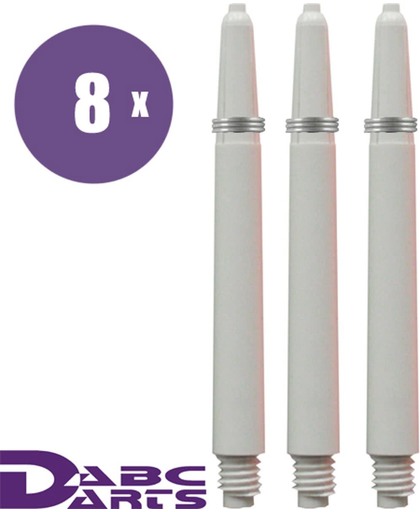 ABC Darts kunststof darts shafts wit 8 sets medium dartshafts