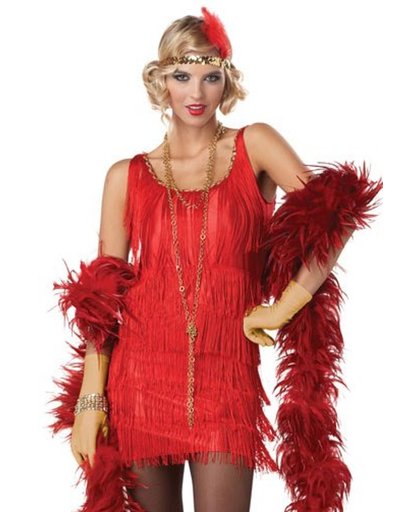 Rood Charleston kostuum voor vrouwen  - Verkleedkleding - XL
