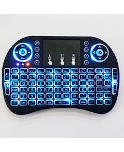 Draadloos mini toetsenbord met BACKLIT touchpad Airmouse muis  + oplaadbare accu